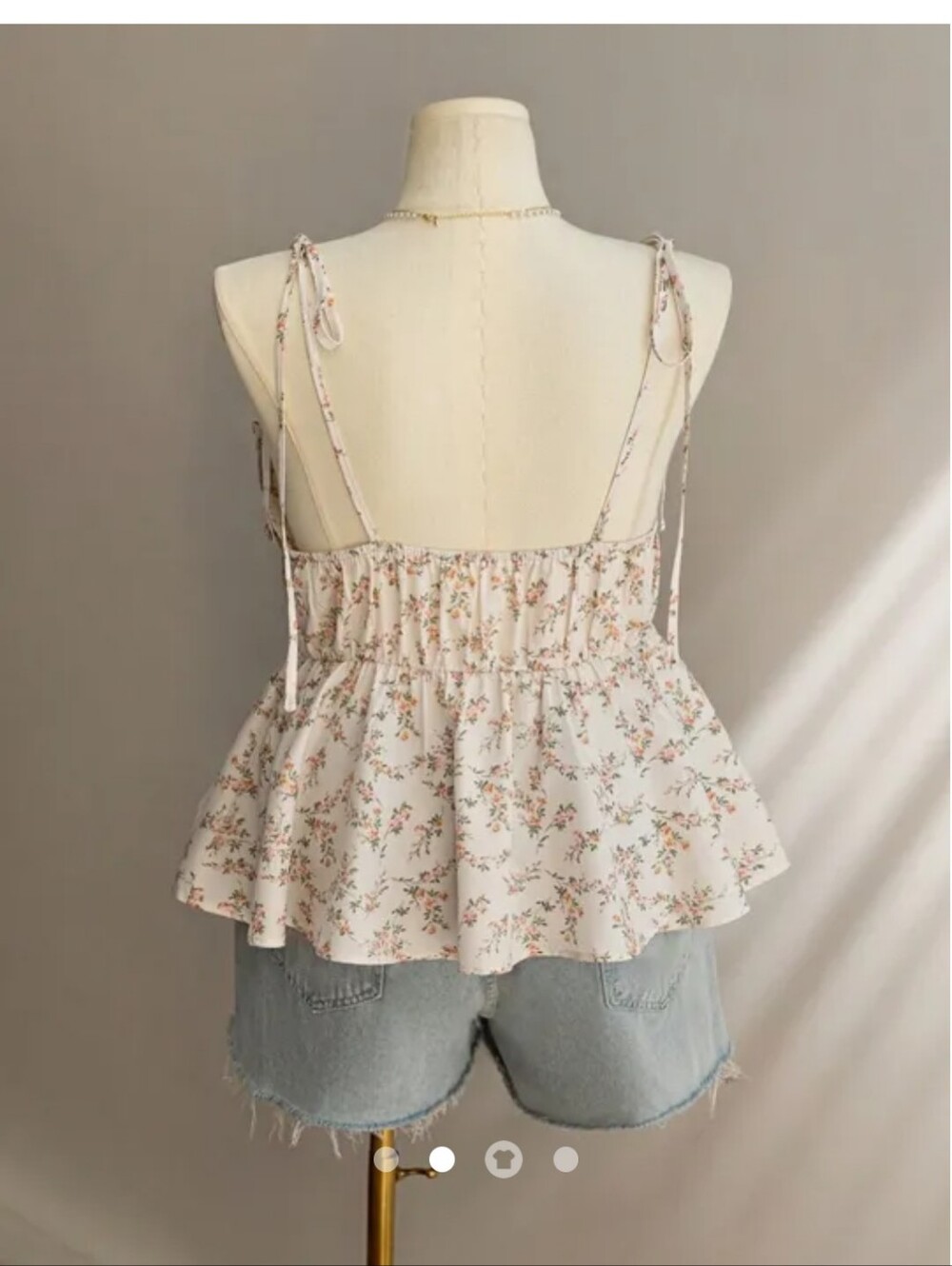 Torrid Cream and Pink Flutter Sleeve Camisole - Picture 2 of 2
